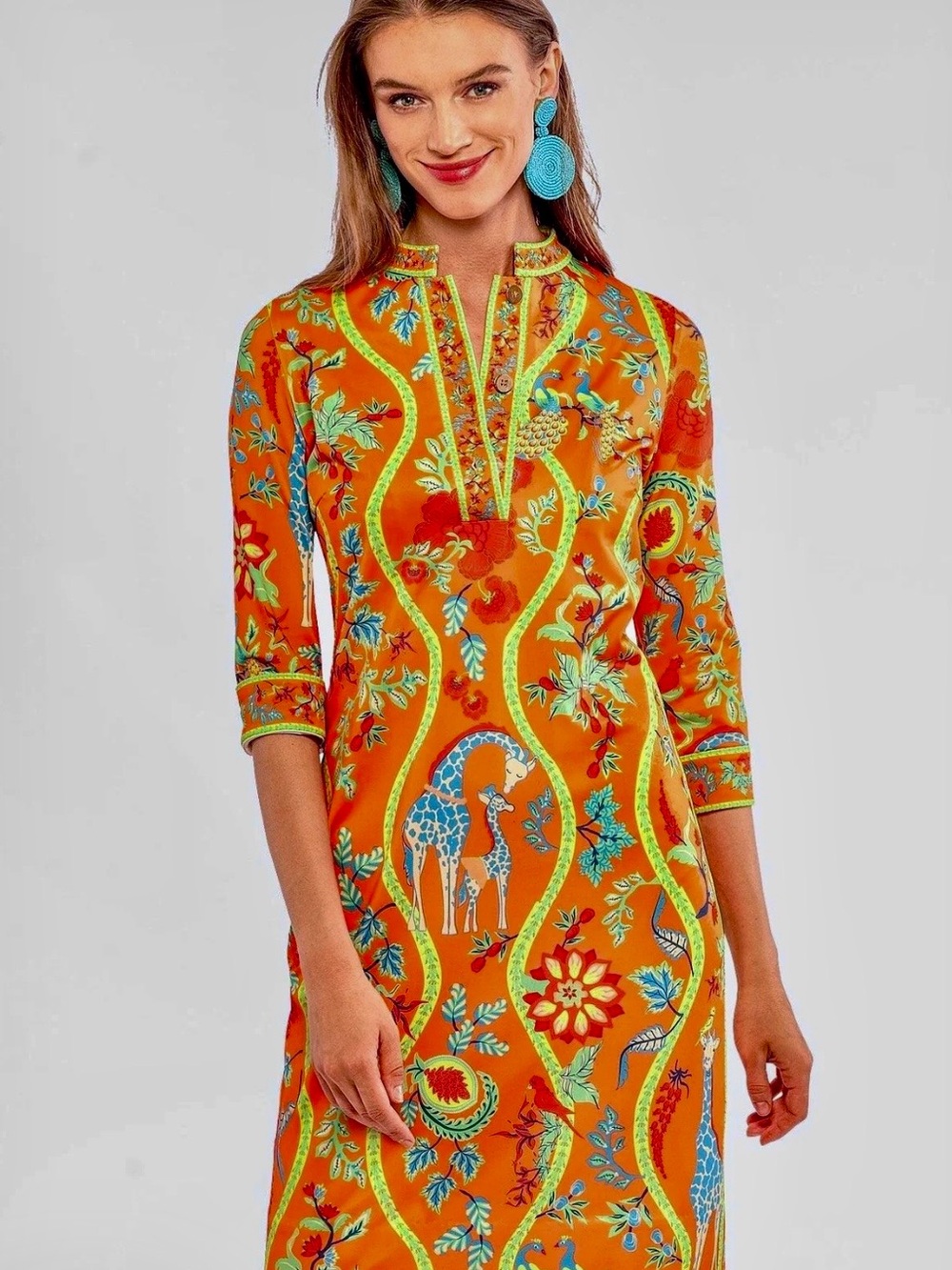 Gretchen Scott Designs Mandarin Dress in Jungle Symphony